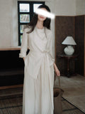 New Qingyou New Chinese Cooling Sense Relaxed Intellectual Style Shirt Half-Skirt Set Autumn