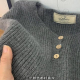 Simple Round Collar Knitted Vest Women 2025 Spring And Autumn New Temperament Can Be Folded Through The Shoulder Sweater Vest Outside