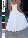 Dili Elegant High-Grade Slings Solid Long Dress Dress Women's 2025 Autumn And Winter
