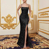 New Women's High-Waisted Sexy Glide Open Forked Bridesmaid Dress With Evening Dress