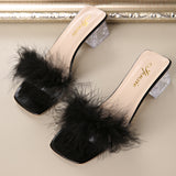 French Gentle Solid Color Simple Word Slippers 2025 New Fairy Style With Skirt Cool Slippers Large Women's Shoes