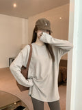 With Shark Pants In The Long-Colored Round Collar Long-Sleeved T-Shirt Women's Autumn And Winter De-Velvet Warm Jacket Inside The Coat