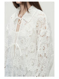 2026 Spring New Retro French Three-Dimensional Hollow Lace Exquisite Sun Protection Shirt Coat Woman
