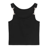 Outside Wearing Sleeveless Short Black Sling Vest Women Summer Hottie Net Red Chic Design Sense Of The Bottom Top