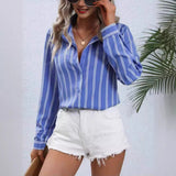 Spring And Summer Women's New Commuting Fashion Fashion Striped Loose Shirt Women Long Sleeves