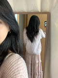 Korean Atmosphere Feeling Early Autumn Coat V Tie With Knitted Women's New Gentle Sweet Wind Sweater Put On Clothes