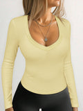 Dili Fashion Solid Color Long Sleeve Bottom Vest T-Shirt Women's Clothing 2025 Autumn And Winter