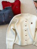 New Year's Christmas Red Button Love Sweater Coat Women's Autumn And Winter Loose Soft Han Knitted Open Shirt