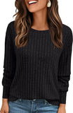 2025 Women's Simple Commuter T-Shirt Women's Pit Round Neck Long-Sleeved Top