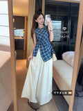 French Open Fork Tat Waist Vest Sling Female Summer Exterior Design Small Chic Beautiful Sleeveless Top
