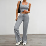 Dili Yoga Sports Style Sleeveless Vest Micro-Tlit Pants Set Women's Clothing 2025 Spring And Summer