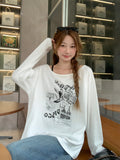 Large Version Of The Slanted Shoulder Print Long-Sleeved Sunscreen Shirt Women's New Chic Loose Lazy Blouse In The Summer Of 2026