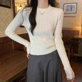 Andy Knitted Knitted Bottom Women's Sweater With A New Design Of Women's Autumn And Winter Feeling Lanky Sleeve Top