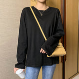 Pure Cotton Morning And Autumn White Long-Sleeved T-Shirt 2025 New Design Sense Loose Spring And Autumn Bottom Shirt Women Put On Clothes