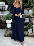 Dili Elegant Evening Dress Short-Sleeved Solid Dress Women's Dress 2025 Autumn And Winter