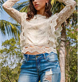 2025 New Solid-Color Bottom Sexy Lace Long-Sleeved Lace Silk Shirt Women's Coat Top