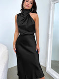 2026 Spring And Summer Hot Sale Acetic Acid Fascination Dress Toast Bridesmaid Elegant Famous Sleeveless Evening Dress Woman