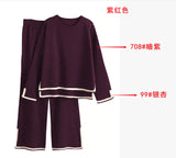 Dili Women's Clothing Set 2025 Temperament Casual Pure Color Knitted Long Sleeve Sweater Pants Set