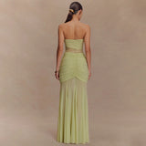 Spice Girl Braed Lace Sliced Dresses 2025 Summer New Famous Temperament Stunny Style Irregular Dress Woman