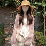 Thin Sunscreen Ice Silk Knitted Shirt Coat Women Summer Loose Lazy Wind Relaxation Outside The Air Conditioning Shirt Top