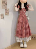 Red Check-In Dress Dress Women Wear 2026 New Summer Beautiful Dress Unique Beautiful Waist