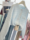 2026 Spring New Milk Knitted Jersey Sweater Short Coat Lady Lazy
