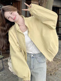 Super Good-Looking Milky Yellow Coat Women's Short 2026 Early Autumn New Korean Lazy Casual Fashion Ocean Jacket