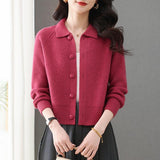 Brand Discount Spring And Autumn Outside With A Short Collar Sweater Small Coat Women's Wool With Skirt Top Knitted Bottom Shirt