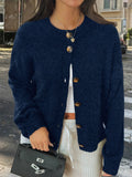 Dili Casual Simple Button Long-Sleeved Coat Sweater Women's 2025 Autumn And Winter