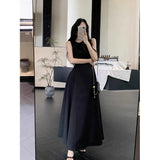 French Hepburn White Sleeveless Vest Dress Women's Summer Temperament Niche Design High-End Waist Dress
