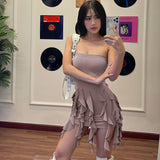 2025 New Ribbon With Chest Sexy Bare Back Short Dress Tight Design Dress