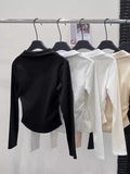 Pure Cotton POLO Collar Long-Sleeved T-Shirt Lady Spring And Autumn Dress Wears 2025 New Bottom Shirt Inside The High Sense Of Top