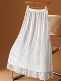 Two Sides Wear High-End Printed Dress Skirt Women's Spring And Summer 2025 New 100-Fold Skirt Mesh Dress