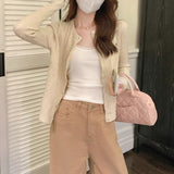 Design Embroidered Jasmine Knitted Cardigan Women's Korean College Style Sweet Outside Wearing A Small Shirt In Autumn And Winter