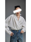 The New Casual Blogger Style Style Simple Slanted Blouse Is Quite Inclusive Of Free Ironing Shirt For Women