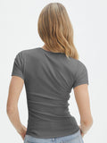2025 Women's Fashion High-End Feeling Short-Sleeved T-Shirt Y2K Hot Body Sexy Hot Girl Pure Top