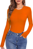 2025 Lady Long-Sleeved Round Collar T-Shirt Sexy Autumn Basic Top T-Shirt
