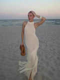 2025 Temperamental Fashion Sleeveless Tidal Dress Knitted Dress Beach Dress