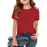2025 Summer New Solid Color V-Necked Leaf Sleeve Short-Sleeved Lady Top