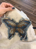 T-Singed Cotton Butterfly Shoulder Short-Sleeved T-Shirt Design For Women's Summer Design To Collect Waist Slimming Short Ins Niche Top