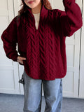 Dili Leisure Vacation Wool Woven Solid Color Long-Sleeved Sweater Women's Clothing 2025 Autumn And Winter