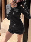 Covered Ass Long-Sleeved T-Shirted Women's Spring And Autumn Winter Plus Velvet Body To Close The Lazy Wind Inside To Keep Warm Tops