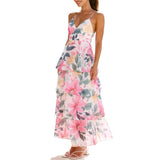 Dili Vacation Leisure Smashing Flower Small Hanging Dress Women's Dress 2025 Spring And Summer