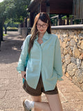Korean Simple Tie Collar Long-Sleeved Shirt Women's Clothing 2026 Autumn Day New Temperament Pure Color Casual Loose Top