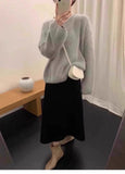 High-Grade Green Marinade Velvet Round Collar Sweater Women Autumn And Winter Soft Glutinous Milk Fufu Outside Wearing Horse Sea Hair Top Thick
