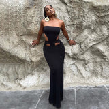 2025 Summer New Breast-Meared Open Fork Dress Design Sexy Babes Hip Dress