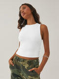 New Y2K Sexy Umbilical Women's Sleeveless Round-Necked Hand-Over Bm Top