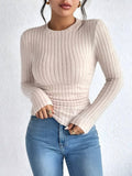 Autumn/Winter 2025 New Autumn Women's Casual Long Sleeve Round T-Shirt