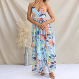 Dili Vacation Leisure Smashing Flower Small Hanging Dress Women's Dress 2025 Spring And Summer