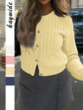 Dili Casual Wind Solid Color Long-Sleeved T-Shirt Sweater Women's Wool Knitted Women's Clothing 2025 Autumn And Winter